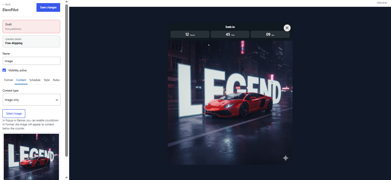 ElemPilot image selection controls